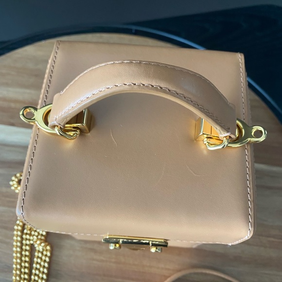 Mark Cross Grace CUBE BOX Bag Beige NEW Leather Cross Body Mini Bag AUTHENTIC 🥰 - Picture 7 of 14